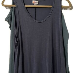 LuLaRoe Charcoal Tank Top and Green Tank Top - set of 2!!!!!